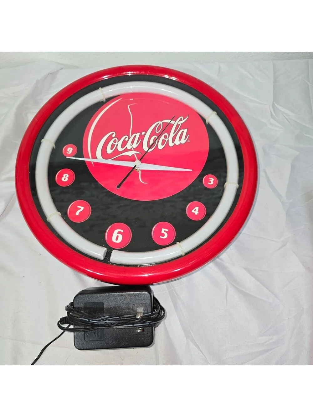 Vintage Coca-Cola Collectible Plasma Light Wall Clock – Working With AC Adapter
